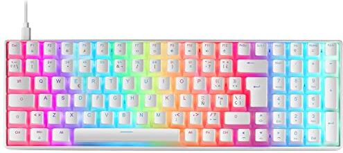 MARSGAMING Mars Gaming MKULTRA, Tastiera Meccanica RGB Bianco, Compatta 96%, Switch Outemu SQ Blu, Spagnolo-US