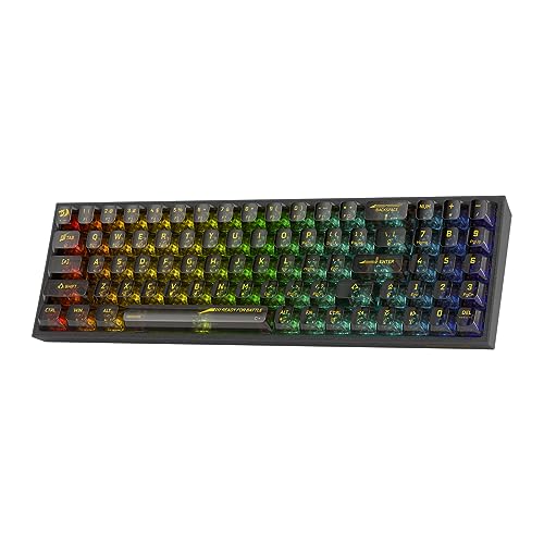 Redragon K628 PRO SE 75% tastiera gaming RGB wireless 3 modalità, 78 tasti, tastiera meccanica compatta hot-swap completamente trasparente, interruttore personalizzato traslucido