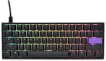 Ducky One 2 Mini Tastiera Gamer Meccanica RGB, Tastiera Cherry MX Red Interruttori, Tastiera Meccanica 60% con Cavo Staccabile (USB C), Tastiera Gamer Nero, Tastiera Meccanica TKL