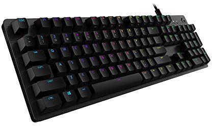 Logitech Tastiera meccanica da gioco 512, switch tattili GX-Brown, illuminazione RGB LIGHTSYNC, pass-through USB, alloggiamento in alluminio, tasti F programmabili, layout spagnolo QWERTY nero