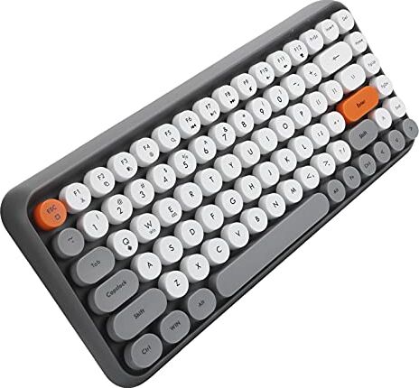 Sxhlseller Tastiera Wireless 84 Tasti Retro Round Keycap Gaming Forniture per Ufficio 308I 10 Metri Trend Classico Sia per i Giochi Che per L'Ufficio Confortevole Colorato (Grigio)