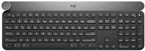 Logitech Craft Tastiera Wireless, 2.4 GHz/Bluetooth, Pulsante Girevole di Comando, Tasti con Retroilluminazione Automatica, Ricaricabile, PC/MAC/Portatile, Disposizione QWERTY Italiano, Nero