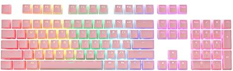 Redragon A130 Pink Pudding Keycaps, 104 tasti Standard Doubleshot PBT Keycap Set w/strato traslucido per tastiera meccanica, profilo OEM, inglese (US) layout ANSI