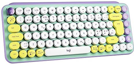 Logitech POP Keys Wireless Mechanical Keyboard With Emoji Keys teclado RF Wireless + Bluetooth QWERTY Nórdico Color menta