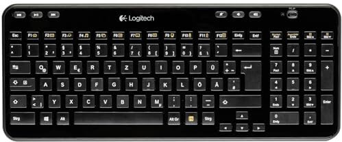 Logitech K360 Tastiera Wireless Compatta per Windows, Layout Tedesco QWERTZ Nero