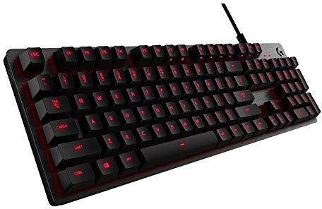 Logitech 413 Tastiera Gaming Meccanica, Tasti Retroilluminati, Switch Meccanici Romer-G ‎Tactile, Telaio Lega Alluminio, Funzioni Personalizzate, Passthrough USB, Layout Spagnolo ‎QWERTY, Carbone