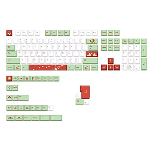 LIUASMUE 136 tasti PBT Keycaps Cherry Profilo DYE SUB Personalità Bianco Verde Misto Keycap Per MX Switch Tastiera Meccanica Keycaps Inglese Colore Misto Personalità Elegante