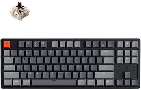 Keychron K8 Tastiera meccanica tkl Tastiera cablata Bluetooth/USB cablata, hot-swap Tenkeyless 87 tasti RGB LED retroilluminato Gateron Brown Switch