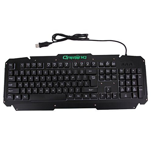 No brand Accessori Computer Keyboard M500-S Multimedia USB 104 Keys Wired Colorful Backlight Metal Gaming Keyboard for PC Laptop (Nero) Wired Keyboard (Colore : Black)