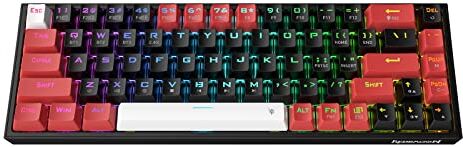 Redragon K631 Pro Tastiera da gioco RGB wireless al 65%, tastiera meccanica compatta hot-swap a 68 tasti con presa PCB free-mod hot-swap e tasti freccia dedicati, interruttore lineare rosso silenzioso