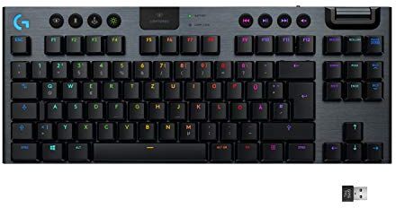 Logitech G915 TKL Tastiera Bluetooth QWERTZ Tedesco Nero  G915 TKL, Standard, Bluetooth, Interruttore a Chiave Meccanica, QWERTZ, LED RGB, Nero