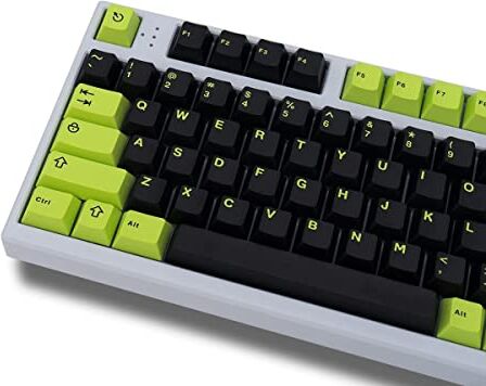 mintcaps Doubleshot, copritasti verdi e neri, 121 tasti, profilo ciliegio, set di copritasti personalizzati per switch Cherry MX Gateron e tastiere meccaniche