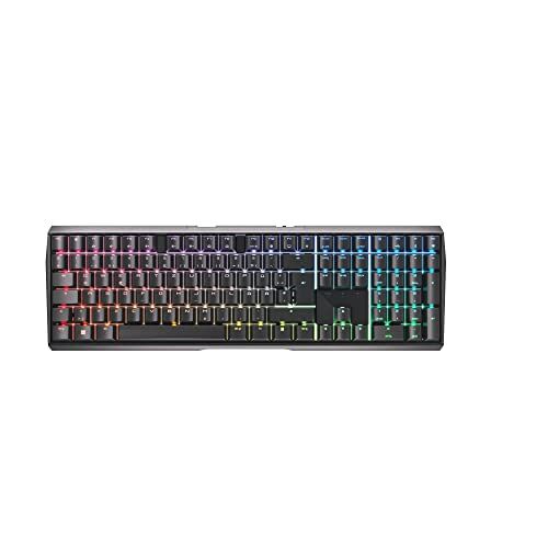 CHERRY MX 3.0S Wireless, Tastiera Gaming Meccanica Senza Fili con Illuminazione RGB, Layout per la Germania (QWERTZ), Connessione Bluetooth, Wireless o via Cavo, Interruttori MX BROWN, Nero