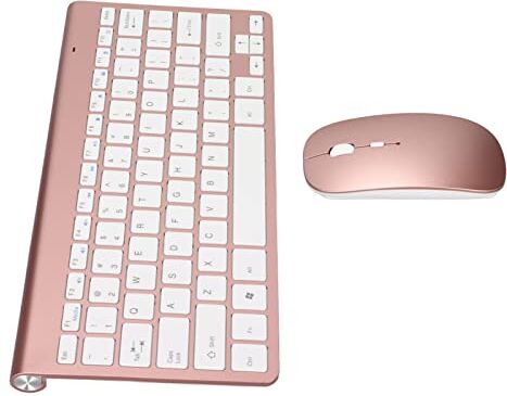 LJCM Tastiera e Mouse Combo Tastiera Silenziosa, Set Tastiera Mouse 2.4G Wireless 78 Tasti USB Copritasti Sottili Incisi Ergonomia Pulsante Mute Tastiere per Computer Mouse