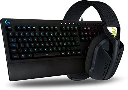 Logitech 213 Prodigy Tastiera Gaming Cablata + 435 LIGHTSPEED Cuffie Gaming Wireless Bluetooth