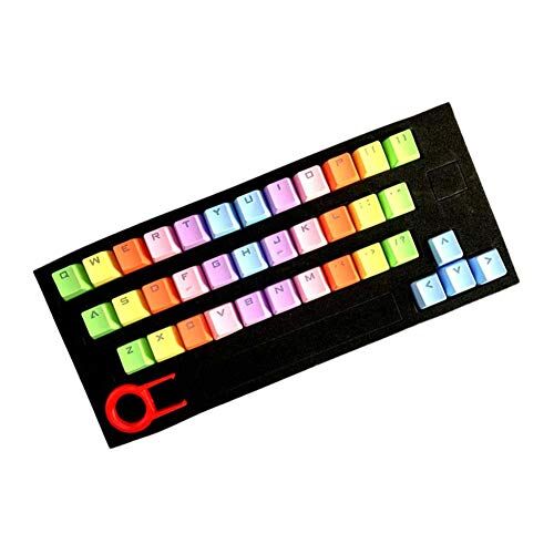 DNCG Set copritasti 37 tasti PBT Pratico hion Tastiera meccanica Retroilluminata Translucidus Interruttori Gaming Accessorio colorato for computer Sostituzione Ufficio/19 (Color Show, Size :