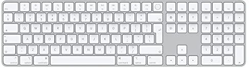 Apple Magic Keyboard con Touch ID e tastierino numerico: Bluetooth, ricaricabile. Compatibile con i computer Mac con chip Inglese internazionale, tasti bianchi