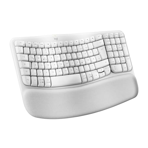 Logitech Wave Keys tastiera wireless ergonomica Bianco, Layout Scandinavo QWERTY