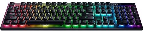 Razer DeathStalker V2 Pro (Interruttore Rosso) Tastiera da Gioco Ottica Wireless a Basso Profilo (Interruttori Ottici Lineari, HyperSpeed Wireless, Bluetooth 5.0, Tasti al Laser) Layout USA, Nero