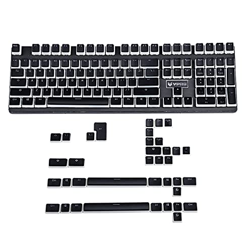 YMDK ANSI ISO PBT Doubleshot Shine Through Pudding Keycaps adatto per tastiera meccanica MX Corsair Razer Ducky SF KBD75 Tada68 DZ60 (Black Pudding Set completo) (solo Keycap)
