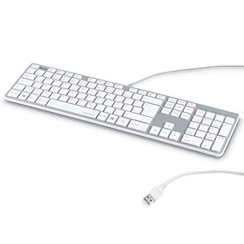 Hama Tastiera Rossano PC nel design sottile, USB, tastiera QWERTY, cavo bianco/argento