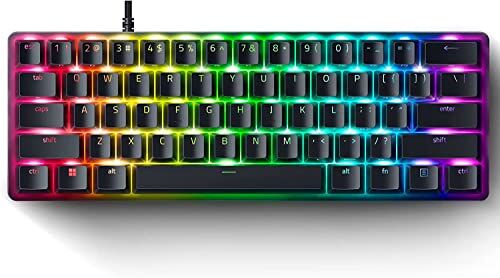 Razer Huntsman Mini Tastiera da gaming con fattore di forma al 60% (Interruttori Ottico- a Scatto, Copri Tasti PBT Doubleshot, Cavo USB-C Staccabile) Layout US, Nero