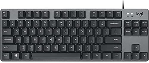 Logitech K835 TKL Mechanical Corded Aluminium Keyboard, Layout Tedesco QWERTZ, Grigio