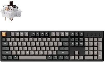 Keychron C2 Pro Custom Tastiera Meccanica Cablata, Full Size Layout QMK/VIA Programmabile Retroilluminato RGB K Pro Brown Switch Compatibile con Mac Windows Linux