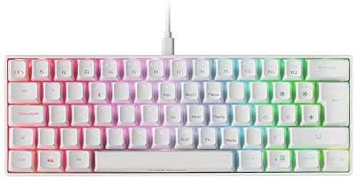 Mars Gaming MKMINIWBES, Tastiera Meccanica Ultra-compatta, RGB Chroma, Switch OUTEMU PRO Blu, Bianco, Lingua Spagnola