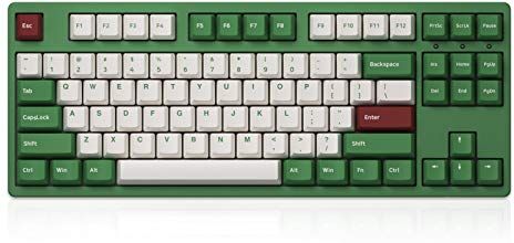 Akko 3087 Tastiera da gioco meccanica Tastiera per computer TKL cablata, macro programmabili a tema Matcha Red Bean, profili allegri, tasti PBT DoubleShot (interruttori lineari giallo crema)