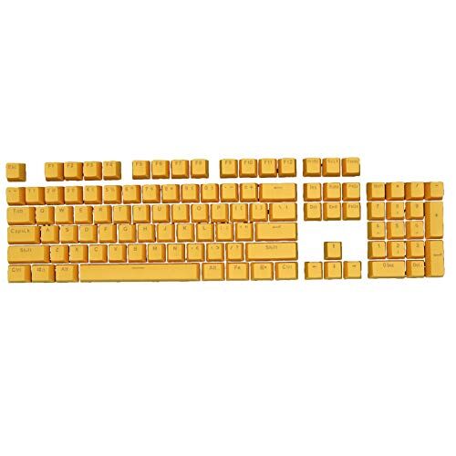 AchidistviQ ABS Keycaps 104 Keycaps Retroilluminazione tastiera meccanica accessori parti PC, fai da te tastiera meccanica sostituzione Bouton Kepcaps giallo