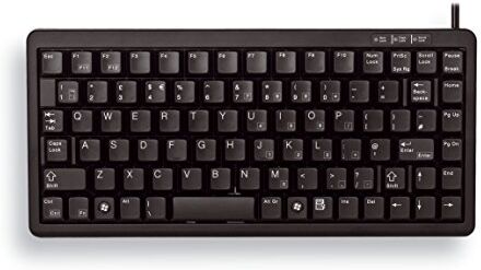 CHERRY Compact-Keyboard G84-4100, layout britannico, tastiera QWERTY, tastiera cablata, design compatto, meccanismo ML, nero