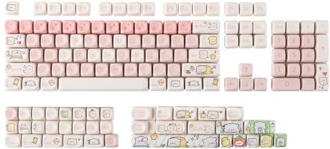 EPOMAKER Pink Piggy 142 tasti Set di copritasti a sublimazione PBT con profilo MOA per tastiera meccanica con layout ANSI