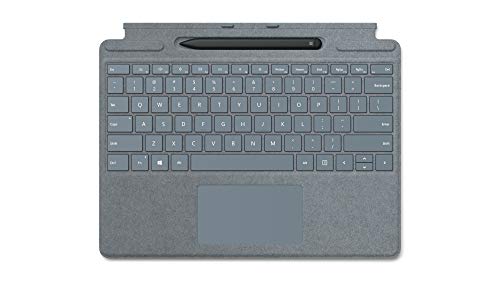 Microsoft Surface Pro Signature Keyboard in Bundle con penna slim blu ghiaccio (tastiera QWERTZ)