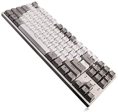 DURGOD Taurus K320 TKL Tastiera Meccanica 87 Tasti Tenkeyless US ANSI Layout, USB C, Tasti Doubleshot PBT, Tasti Programmabili, NKRO, Per Windows & Mac (Cherry MX Brown, Bianca)