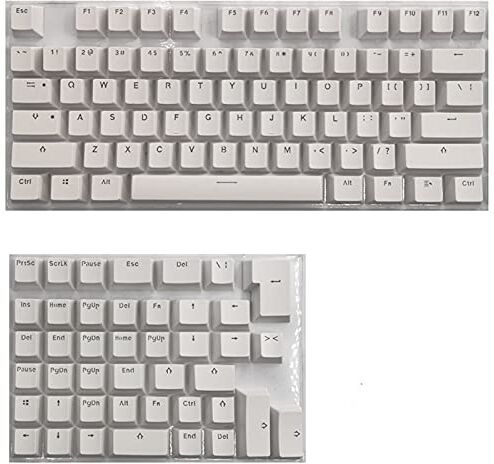 N\C Copritasti PBT a 110 tasti per mini tastiera meccanica compatibile per tastiera con layout 61/64/68/71/82/84 con lettere RGB trasparenti (ciano)