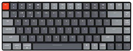 Keychron K3 75% Layout 84-Key Ultra-Slim Wireless Bluetooth Tastiera meccanica con Low-Profile Gateron Red Switch/RGB LED/cavo USB per Mac Windows-Versione 2