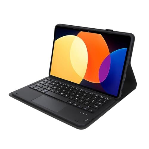 Annadue Custodia con Tastiera per Tablet con Touchpad e Portapenne, Tastiera Bluetooth Wireless Rimovibile Magnetica + Custodia in Pelle Ultra Sottile per Xiaomi Mi Pad 5 e 5 PRO. (Black)