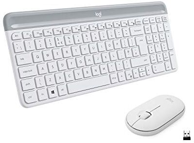 Logitech MK470 Kit Mouse e Tastiera, Layout Italiano Qwerty, Bianco