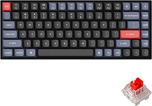 Keychron Tastiera meccanica senza fili K2 Pro QMK/VIA, interruttore rosso K Pro sostituibile a caldo con 75% di layout Macro programmabili personalizzati, RGB, copritasti in PBT Mac Windows Linux