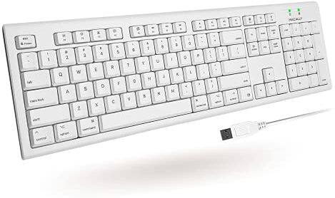 Macally QKEY-US, Tastiera USB-A Extended a 105 Tasti con tastierino numerico per Mac, Layout QWERTY Inglese