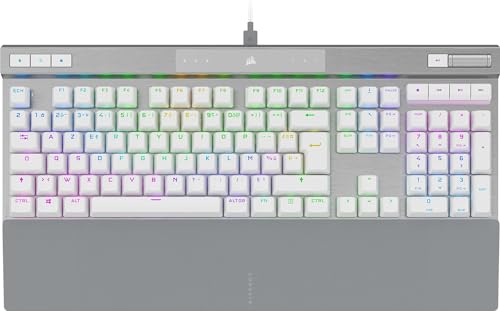 Corsair K70 PRO RGB Tastiera Gaming Ottica-Meccanica Switch Lineari OPX, Tasti a Doppia Iniezione PBT, Frequenza di interrogazione 8.000 Hz AZERTY BE Bianco