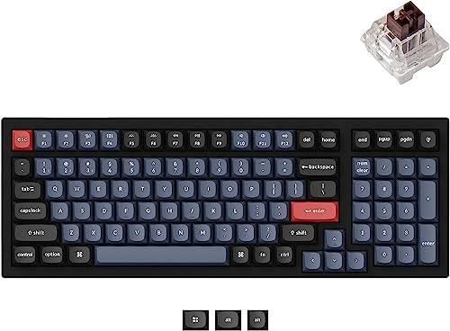 Keychron K4 PRO QMK/Via Tastiera Meccanica Senza Fili, Hot-Swappable, Custom programmabile Macro Wired Keyboard con Brown Switch, RGB Light, PBT Keycaps per Mac Windows Linux