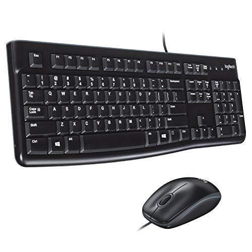 Logitech MK120 Combo Tastiera e Mouse con Filo per Windows, Layout Scandinavo QWERTY Nero