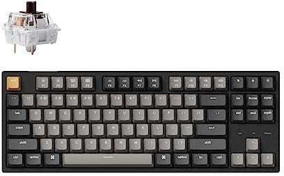 Keychron C1 Pro Custom Tastiera Meccanica Cablata, TKL Layout QMK/VIA Programmabile Retroilluminato Bianco K Pro Brown Switch Compatibile con Mac Windows Linux