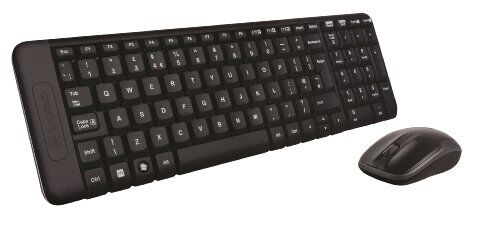 Logitech MK220 Combo Tastiera e Mouse Wireless Compatti per Windows, Layout ‎Olandese-Belga AZERTY Nero