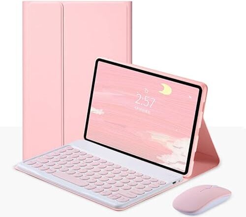 EMFYL fortunate Accessori For Amazon Fire HD 10 2021 10.1 pollici, tastiera touchpad Caso wireless tastiera Bluetooth Mouse for Amazon Fire HD 10. Più (Colore : Pink Mouse)