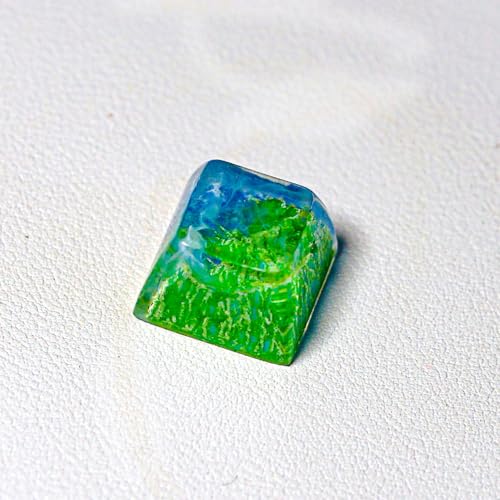 LKSMNBKLS Keycap retroilluminato luminescente per Cherry MX meccanico vulcano neve montagna resina Artisan Keycaps 1U 【Intrecciato blu-verde (retroilluminazione)】