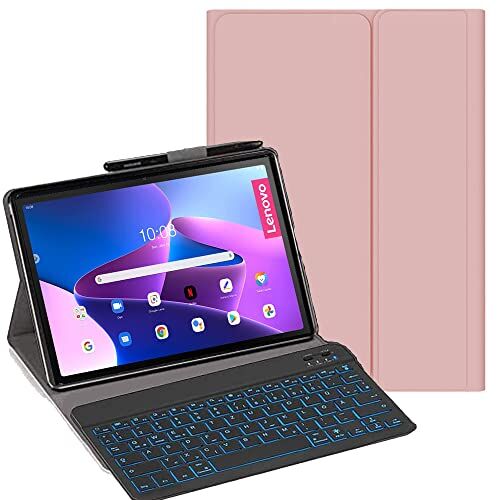 YHFZR Tastiera Custodia per Lenovo Pad Plus 11.5'' 2023 TB-350FU, [Italiana Layout] 7 Colori Backlit Tastiera Wireless Con Custodia Protettiva Per Lenovo Pad Plus 11.5'' 2023 TB-350FU, Rosa