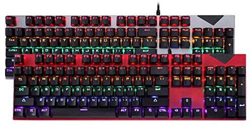 Omenluck 1 pezzo Tastiera Meccanica Nero Full Anti-ghosting Gaming Keyboard Pannello In Alluminio Metallo